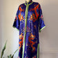60s Colorful Embroidered Silk Robe / M
