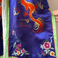 60s Colorful Embroidered Silk Robe / M
