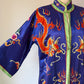 60s Colorful Embroidered Silk Robe / M