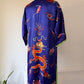 60s Colorful Embroidered Silk Robe / M