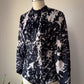 60s Fuzzy Gray & Black Print Faux Fur Costume Bodysuit / M