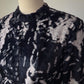60s Fuzzy Gray & Black Print Faux Fur Costume Bodysuit / M