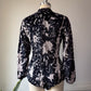 60s Fuzzy Gray & Black Print Faux Fur Costume Bodysuit / M