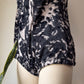 60s Fuzzy Gray & Black Print Faux Fur Costume Bodysuit / M