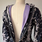 60s Fuzzy Gray & Black Print Faux Fur Costume Bodysuit / M
