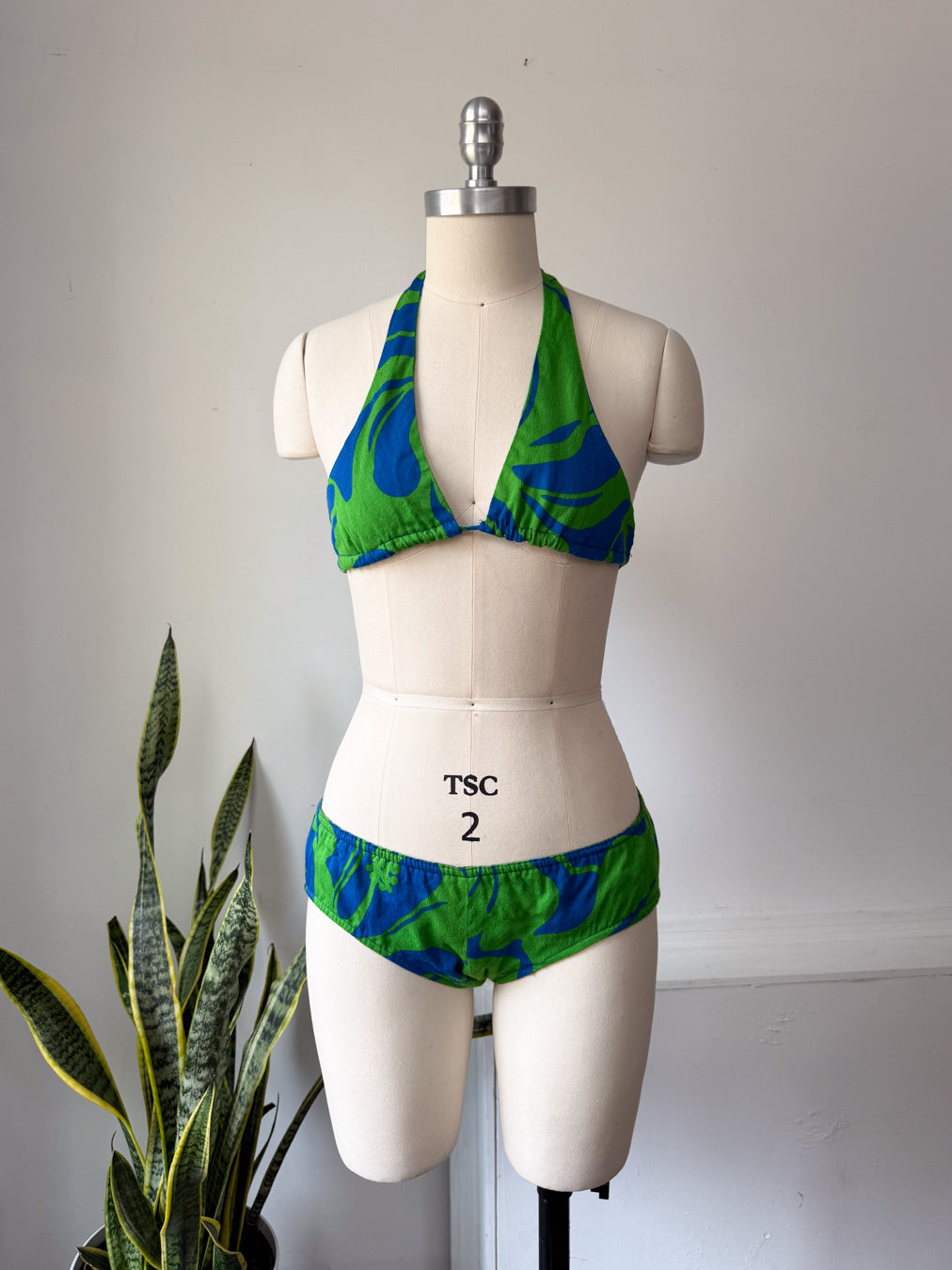 60s Hawaiian Cotton Bikini / XS-S