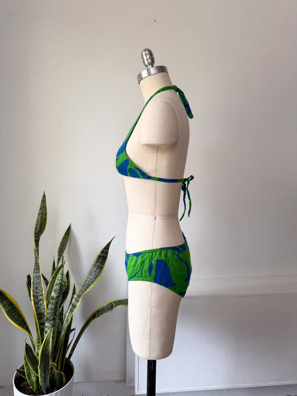60s Hawaiian Cotton Bikini / XS-S