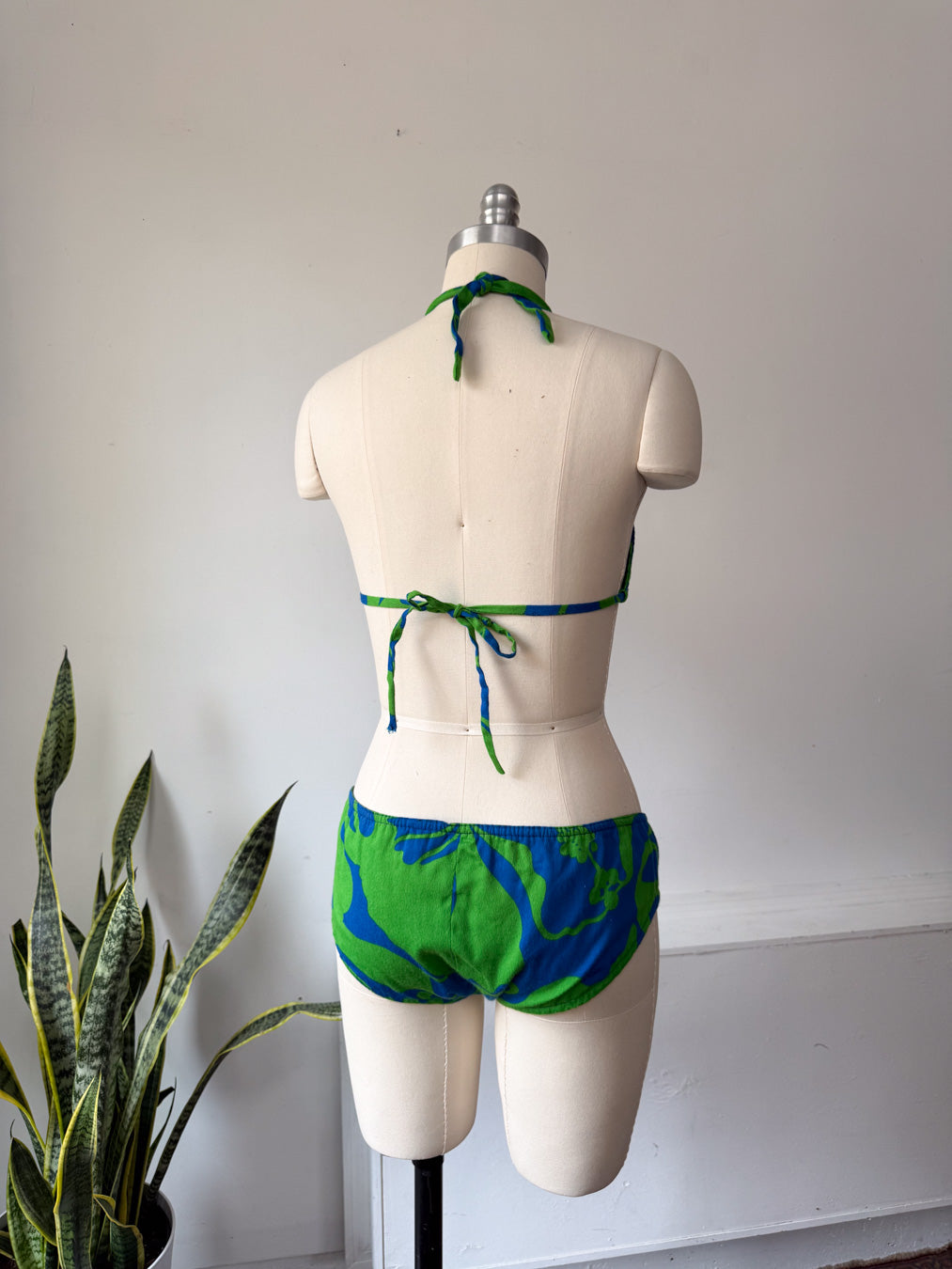 60s Hawaiian Cotton Bikini / XS-S