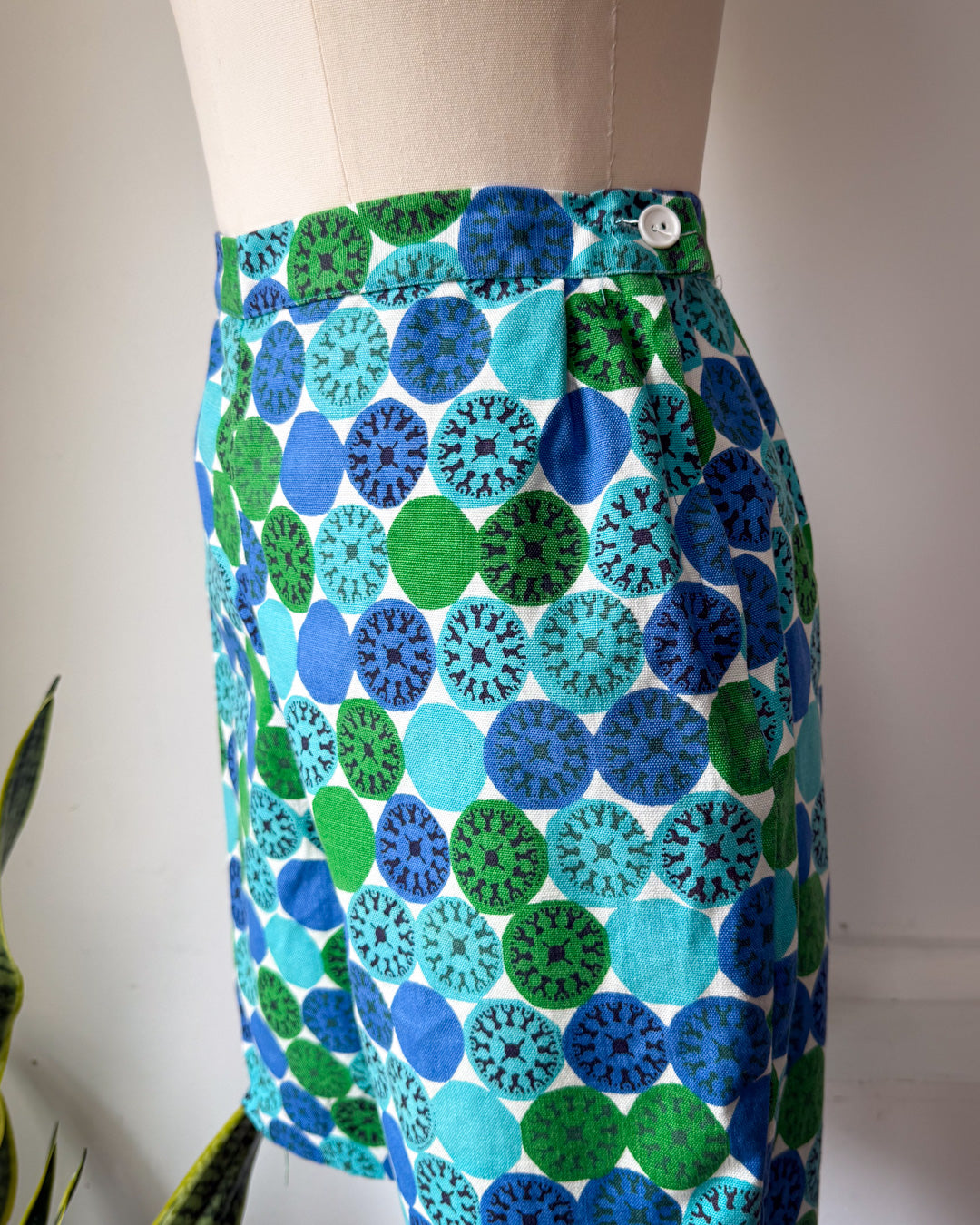 60s Printed Cotton Shorts / S