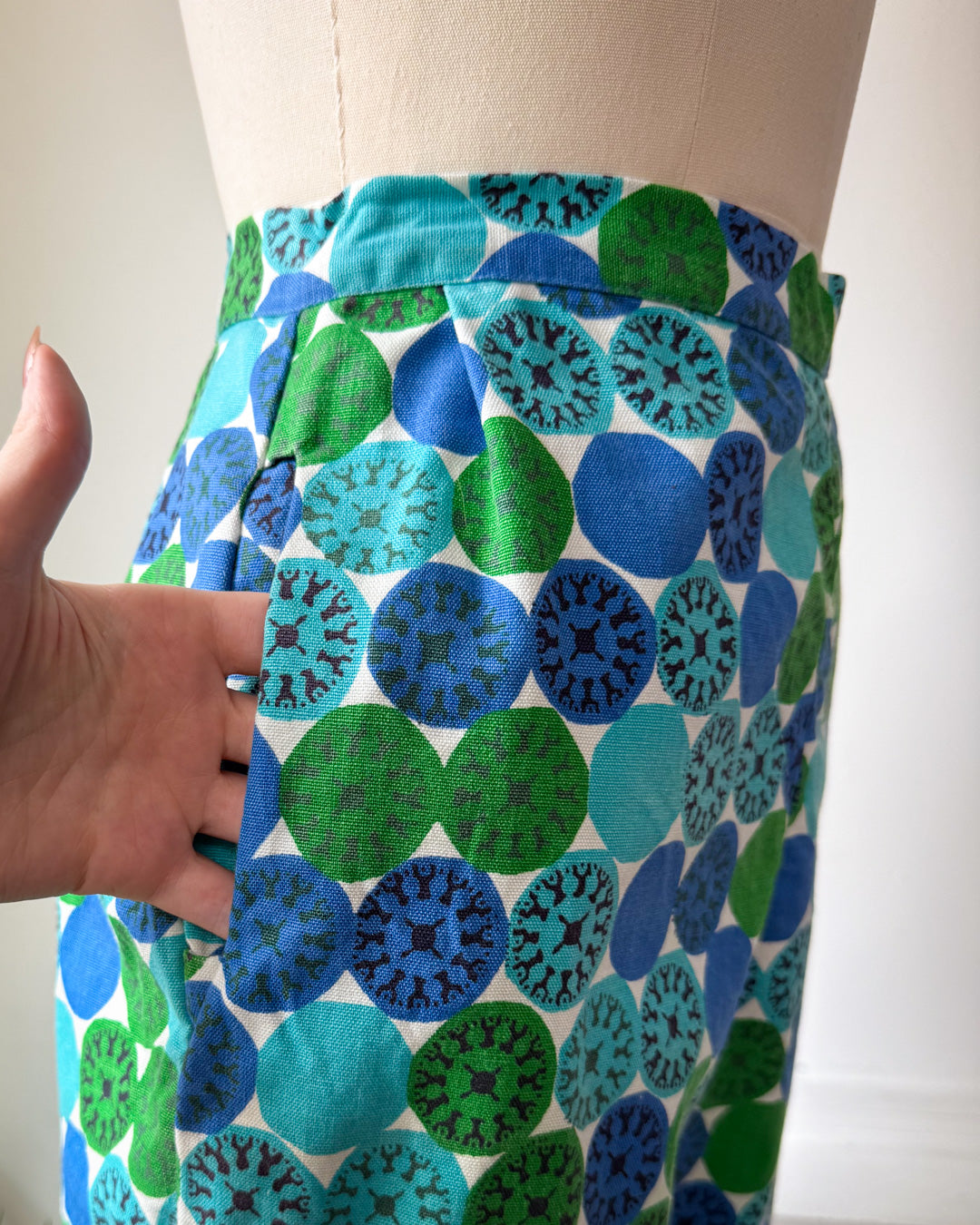 60s Printed Cotton Shorts / S