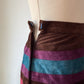 60s Mod Japanese Boutique Brown Rainbow Patchwork Suede Leather Jacket & Skirt Set / XS