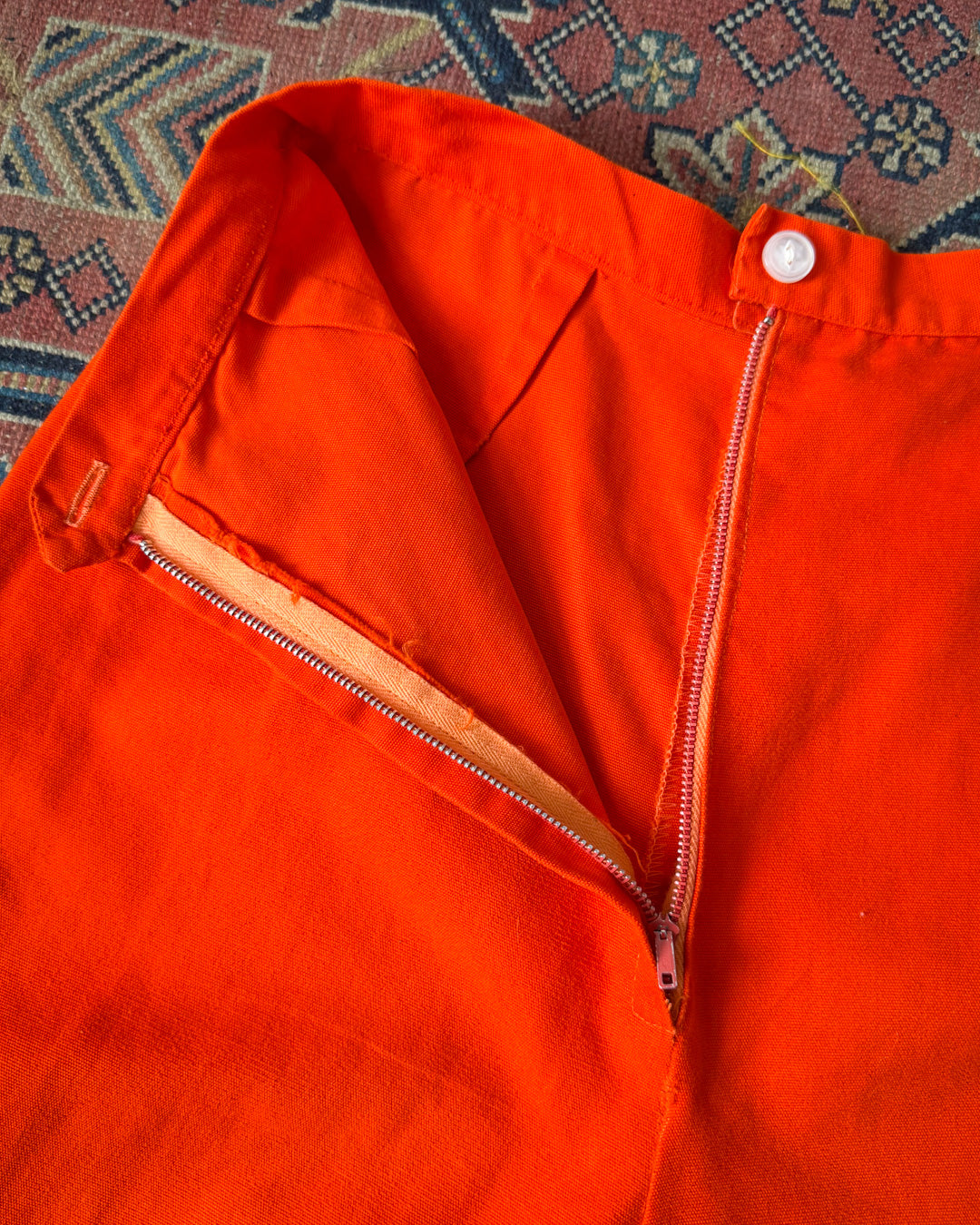 50s Orange Cotton Cigarette Pants / XS