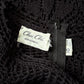 60s Sheer Black Crochet Wool Belted Top & Skirt Set / M