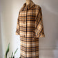 60s I. Magnin Plaid Camel Hair Coat / S-M