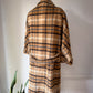 60s I. Magnin Plaid Camel Hair Coat / S-M