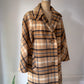 60s I. Magnin Plaid Camel Hair Coat / S-M