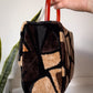 60s Black & Brown Tapestry Lucite Handle Box Bag