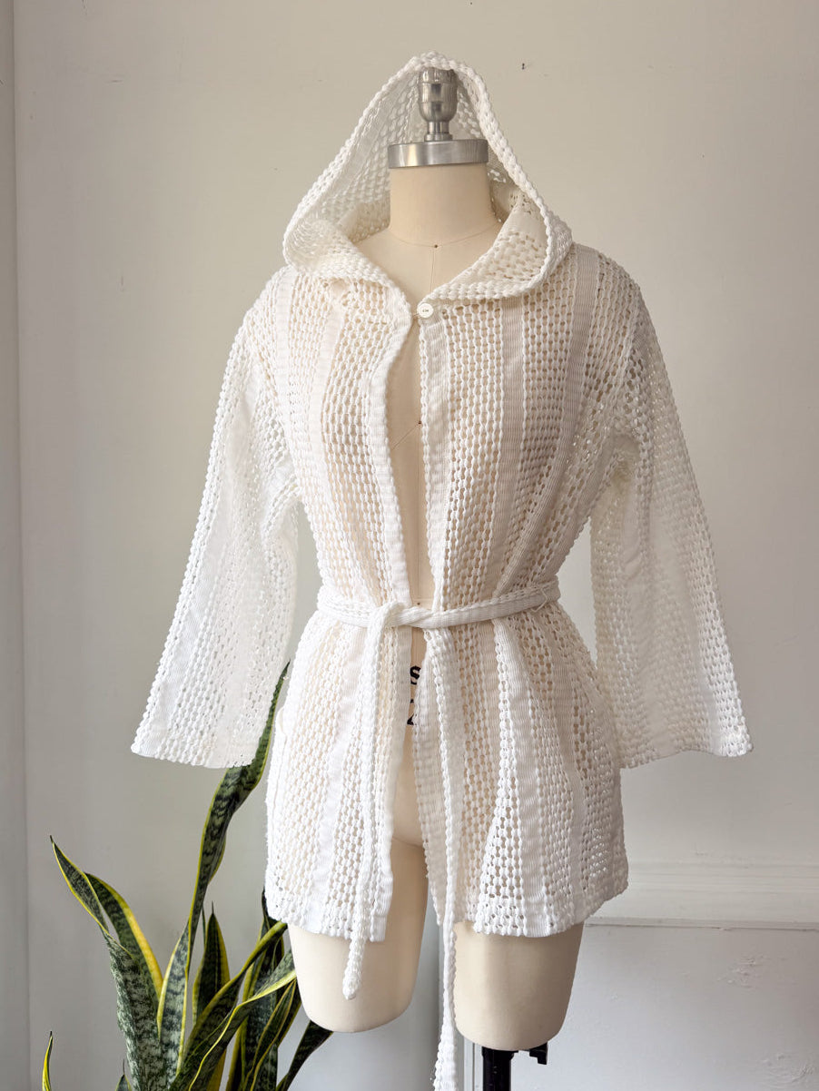60s Hooded Swim Cover-up / S-M