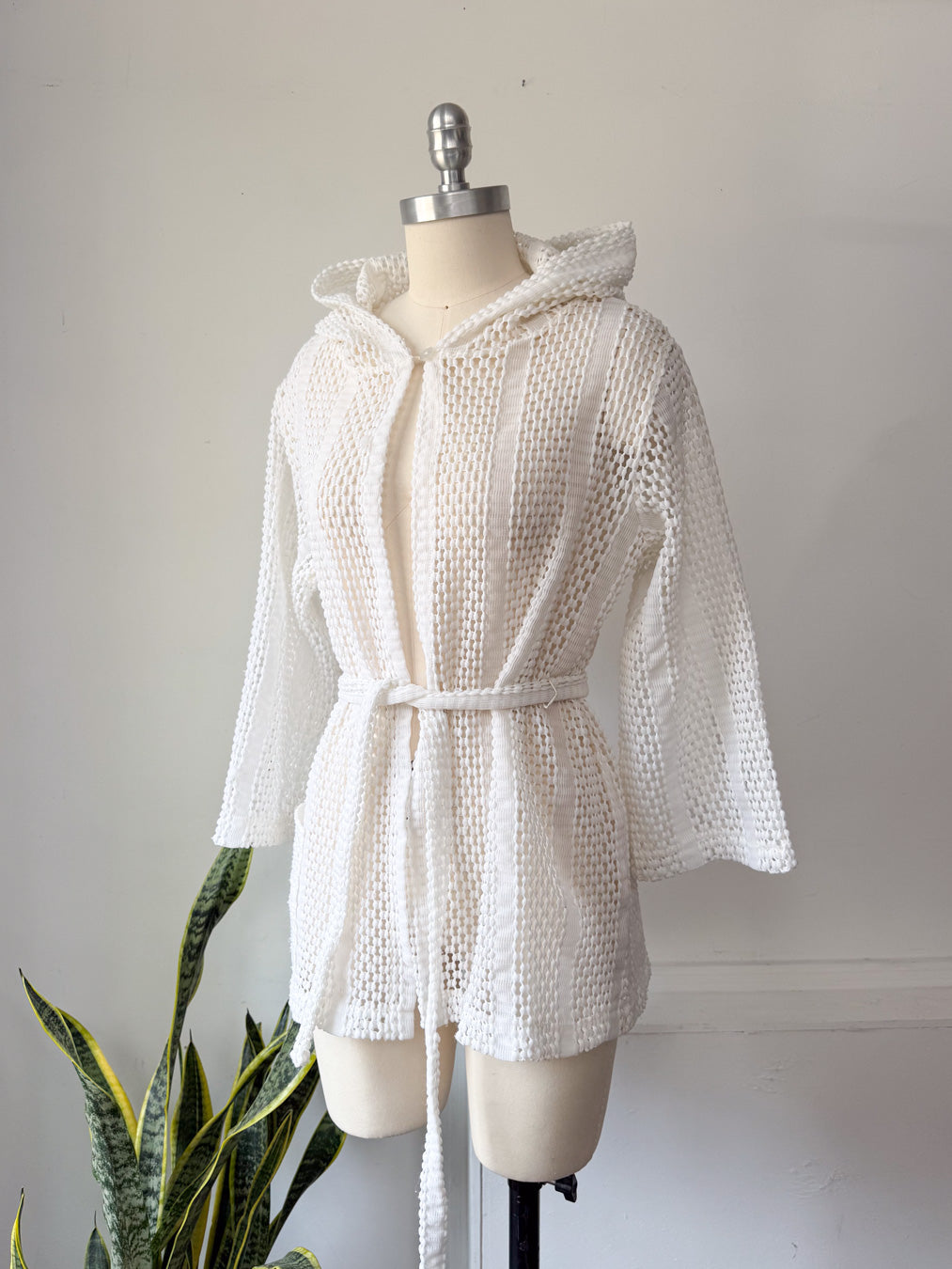 60s Hooded Swim Cover-up / S-M