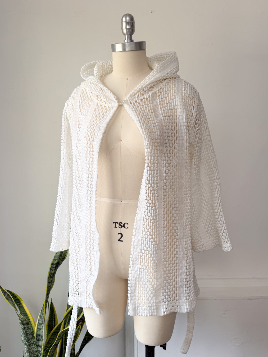 60s Hooded Swim Cover-up / S-M