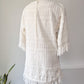 60s Textured Cotton Fringe Dress / M