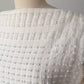 60s Textured Cotton Fringe Dress / M