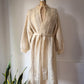 80s Ivory Handwoven Mohair Coat / S-L