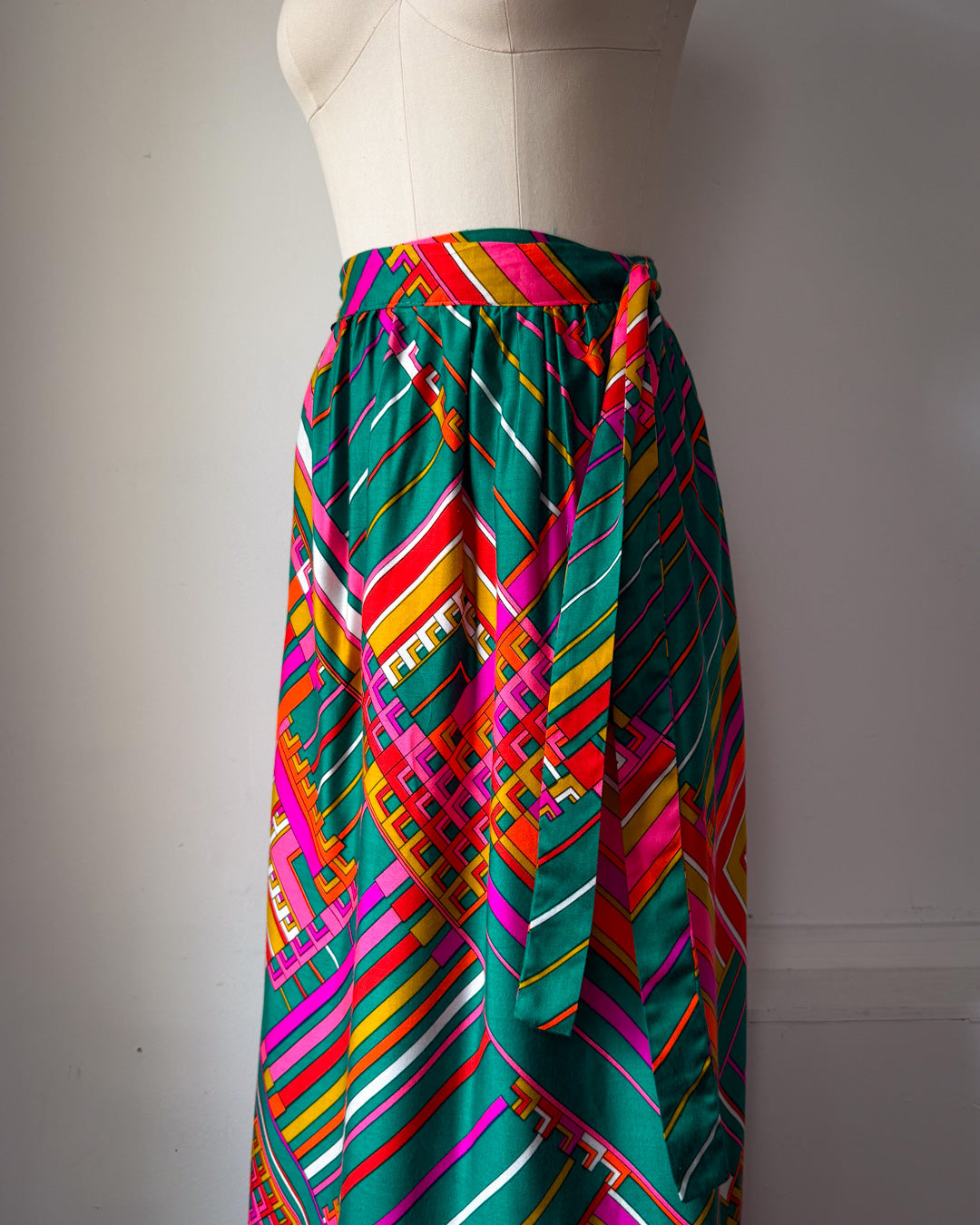 70s Alice Psychedelic Wrap Skirt / S-M