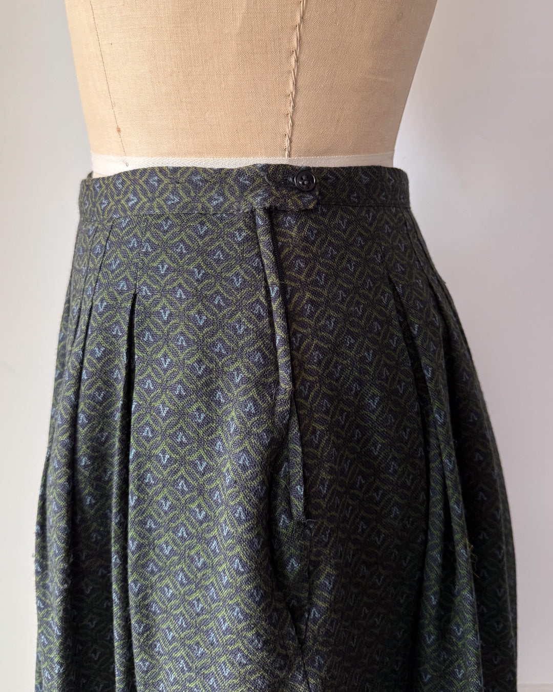 70s Cacharel Printed Wool Challis Skirt / S
