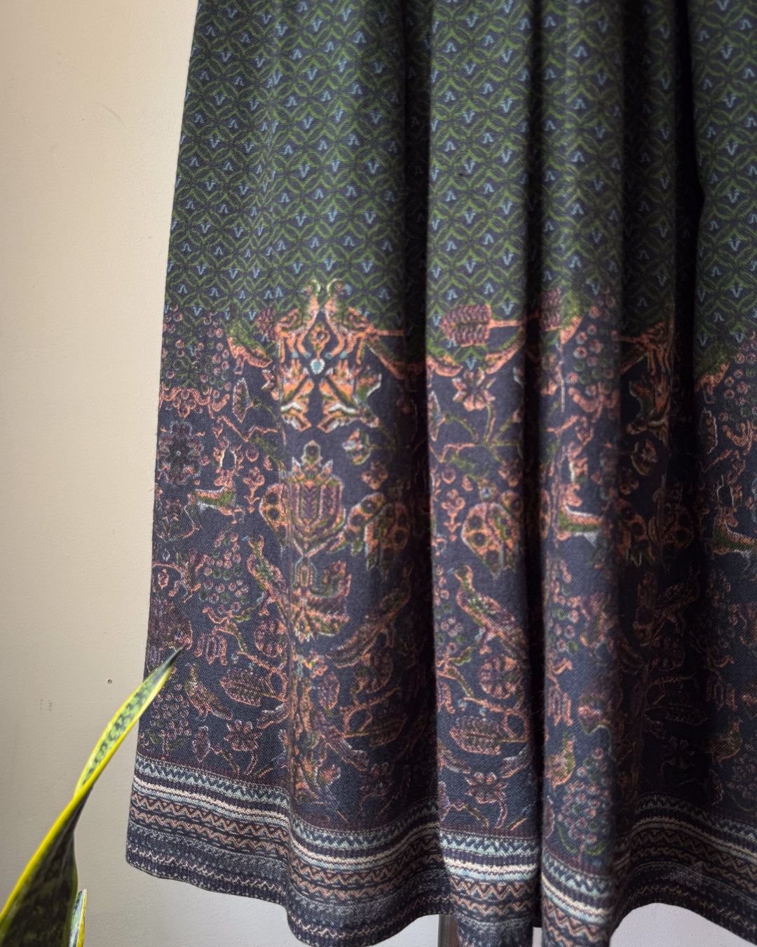 70s Cacharel Printed Wool Challis Skirt / S