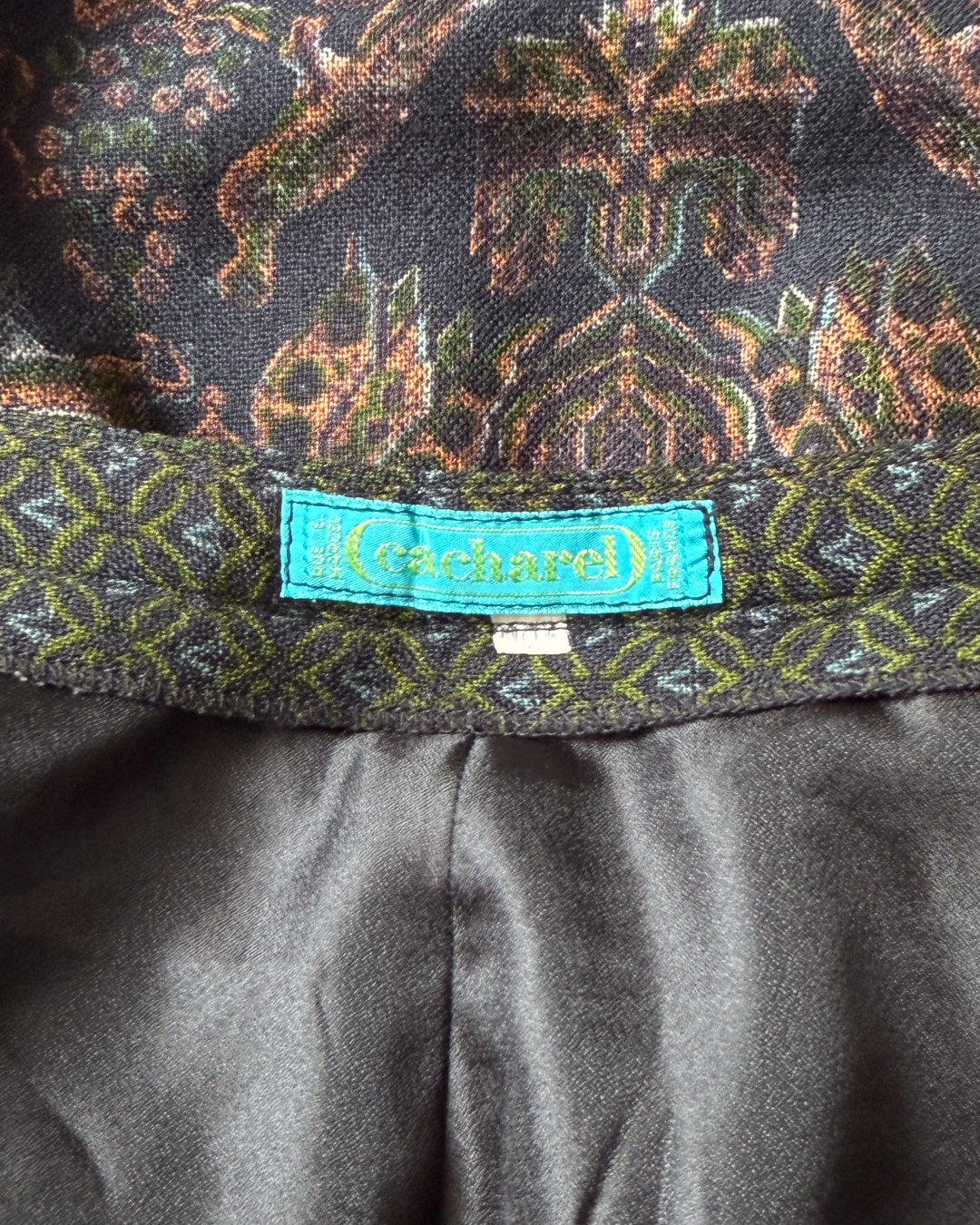 70s Cacharel Printed Wool Challis Skirt / S