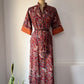 70s Catherine Ogust Printed Cotton Dress / M-XL