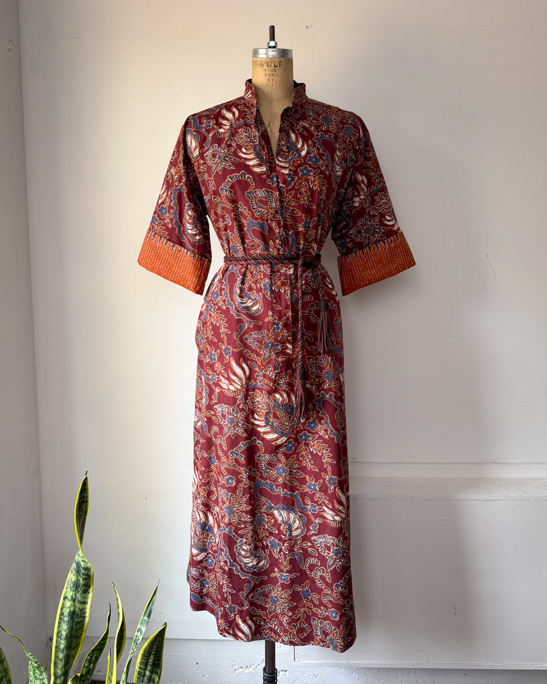 70s Catherine Ogust Printed Cotton Dress / M-XL