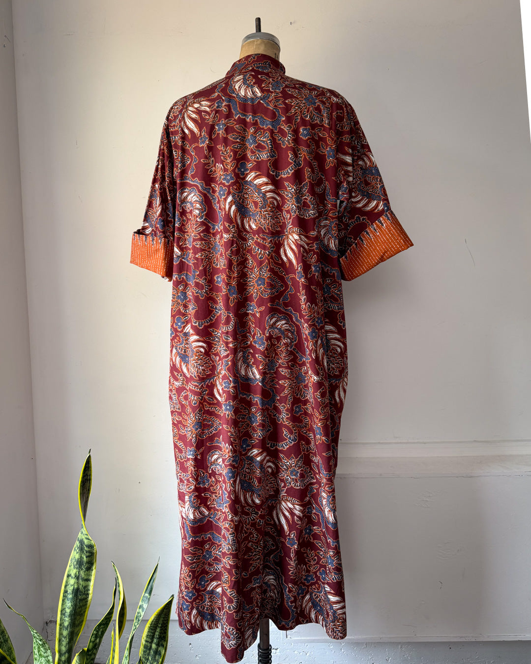 70s Catherine Ogust Printed Cotton Dress / M-XL