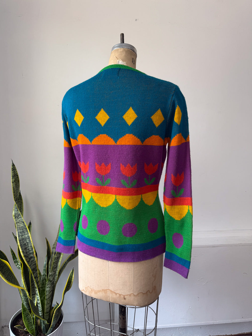 70s Charlie's Girls Colorful Sweater / M