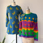 70s Charlie's Girls Colorful Sweater / M