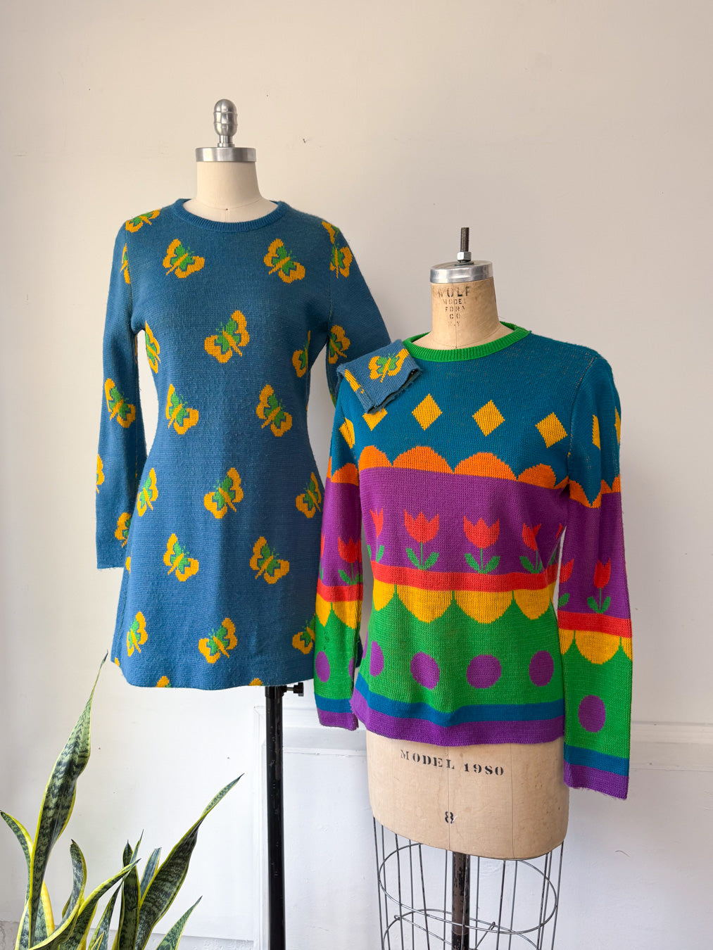 70s Charlie's Girls Colorful Sweater / M
