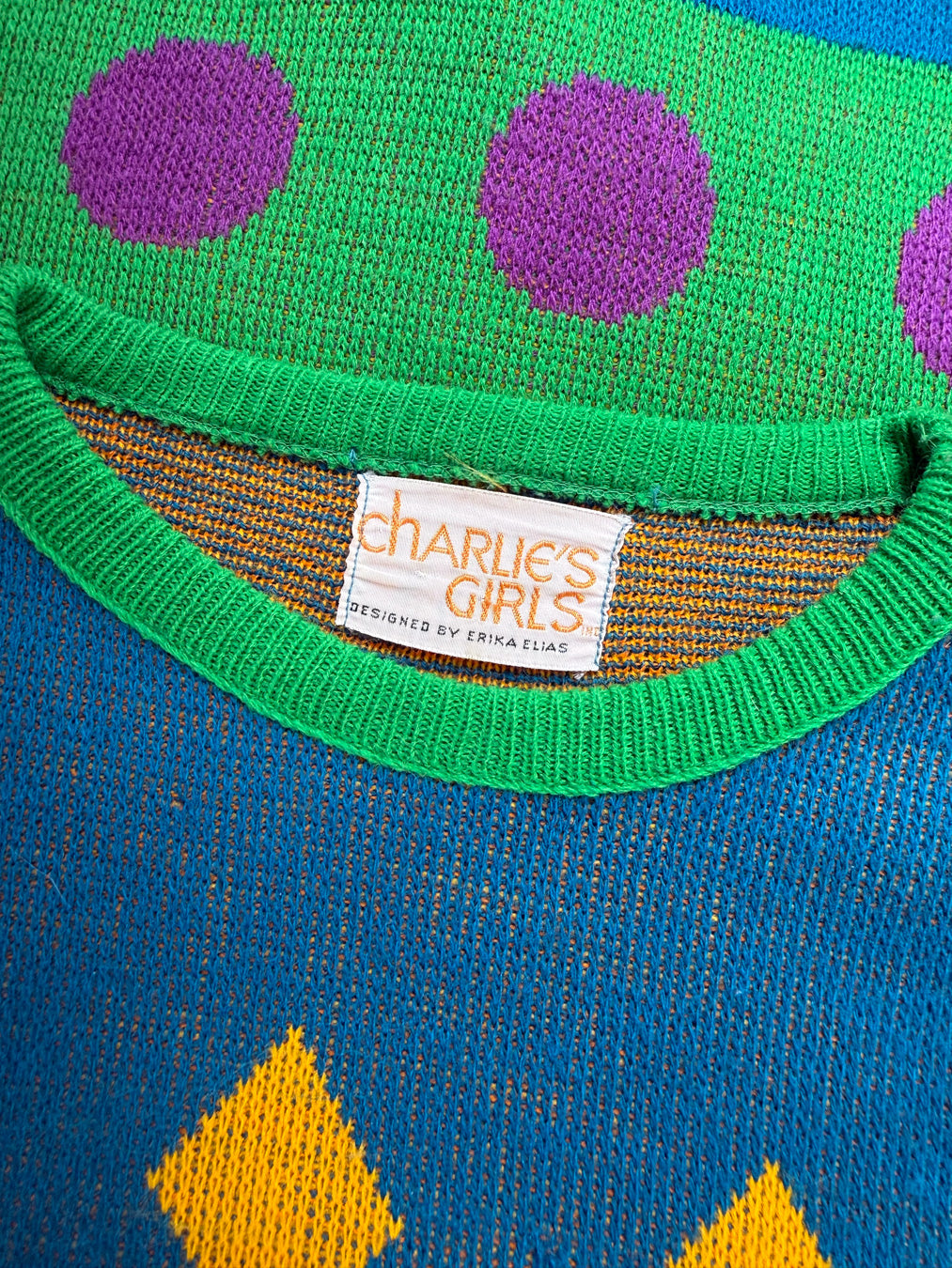 70s Charlie's Girls Colorful Sweater / M