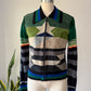 70s Collage Suede Sweater Jacket / S