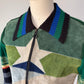 70s Collage Suede Sweater Jacket / S
