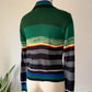 70s Collage Suede Sweater Jacket / S