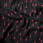 70s Silk Blood Drop Print Black & Red Pussybow Blouse / M