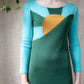 70s Pop Art Color Block Maxi Dress / M