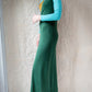 70s Pop Art Color Block Maxi Dress / M