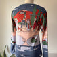 70s Novelty Egyptian Print Top / M