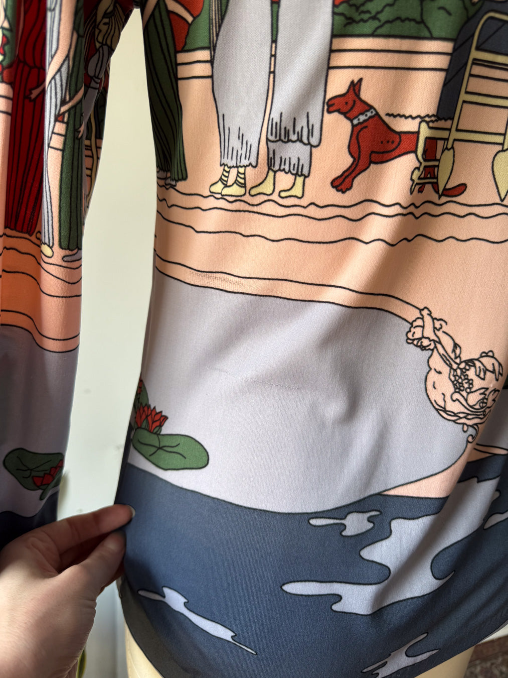 70s Novelty Egyptian Print Top / M