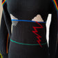 Rare 70s Black Novelty Rainbow Sweater / S