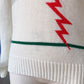 Rare 70s White Novelty Rainbow Sweater / S