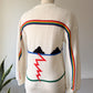 Rare 70s White Novelty Rainbow Sweater / S