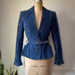 70s Gassy Jack Blue Suede Belted Jacket / XS-S